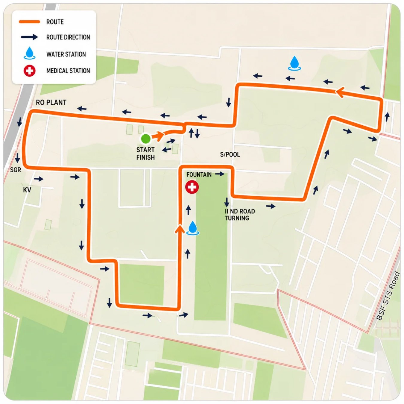 5K Chandigarh race route map